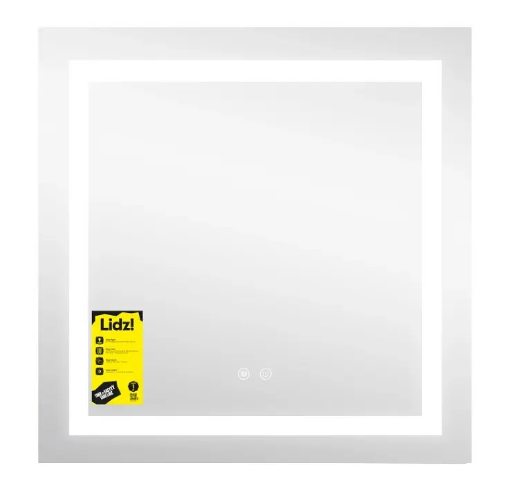 Дзеркало Lidz Kubis (KU1) 700х700 мм, прямокутне, з LED-підсвічуванням Touch LDKU70070049287 - фото 3