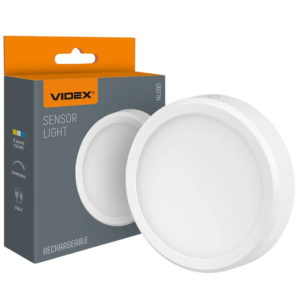 LED світильник акумуляторний Videx з датчиком руху білий (VL-NL090W)