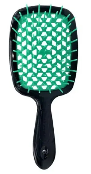 Щітка для волосся чорний з бірюзовим SMALL SUPER BRUSH Janeke
