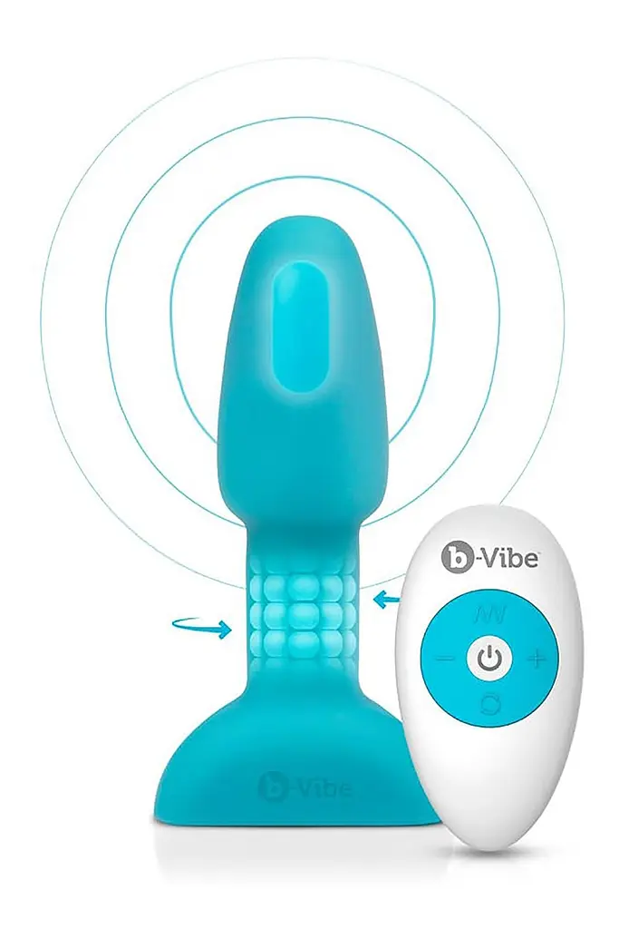 Анальная пробка B-Vibe Rimming Plug Petite 12.4 см (бирюзовый) - фото 2