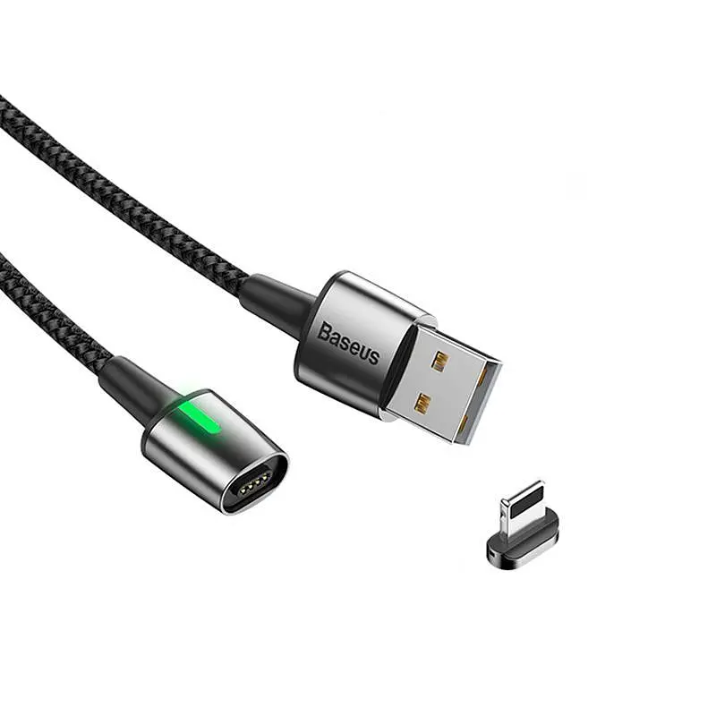 Кабель Baseus Zinc Magnetic Cable USB to Lightning 2.4A 1m CALXC-A01 Black - фото 4