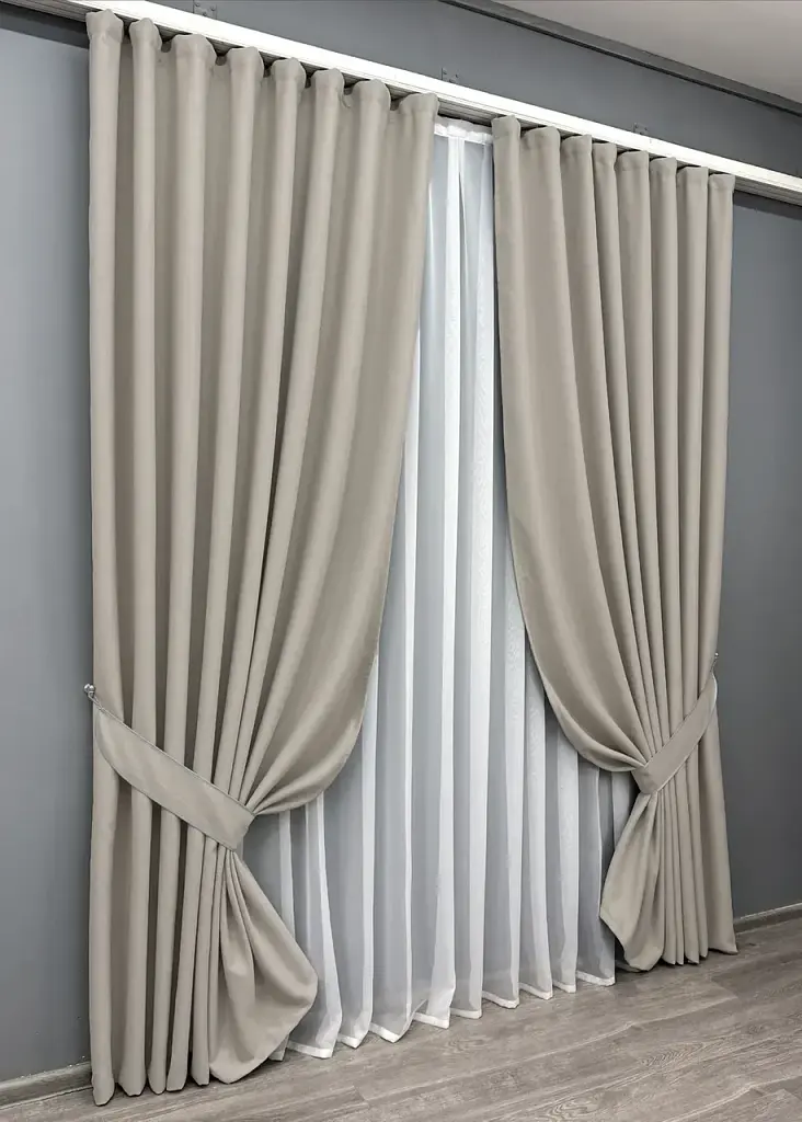 Комплект штор VR-Textil Scandi блекаут 2 шт 100x270 см тауп (1905ш) - фото 3