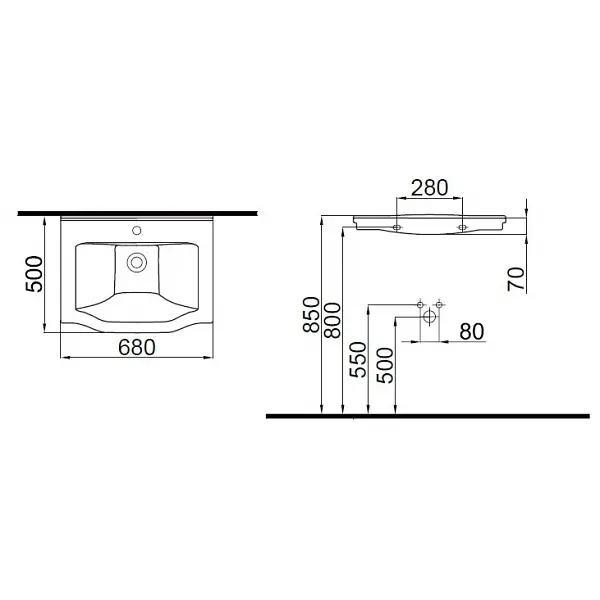 Раковина Idevit Neo Classic 50x68 3301-0655, Білий - фото 2