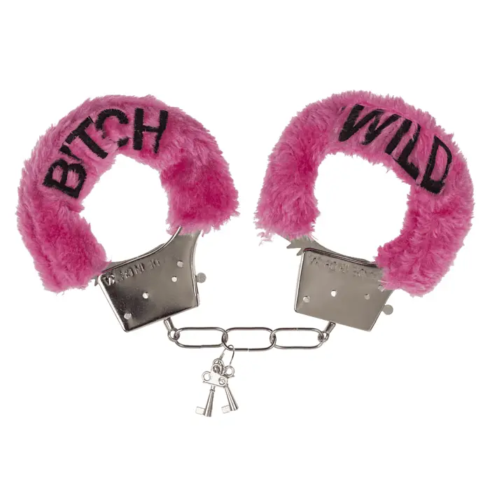 Плюшеві наручники та маска для очей Wild Bitch Pink - фото 3