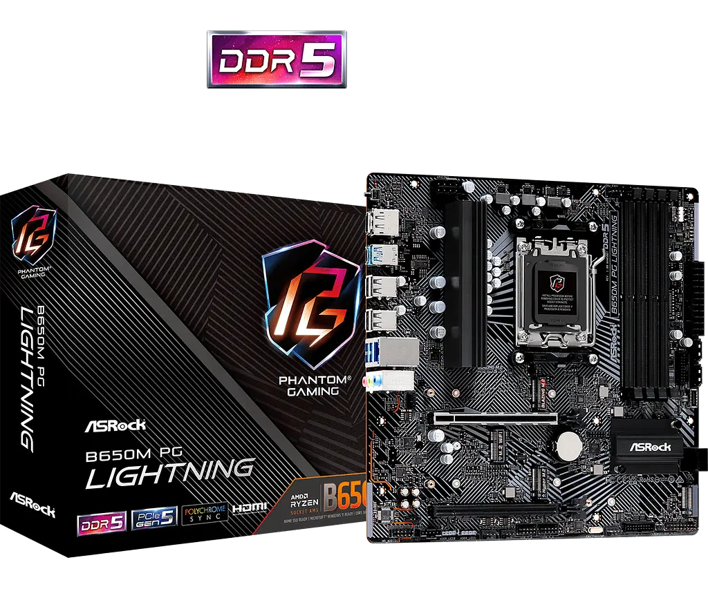 Материнська плата ASRock B650M PG Lightning Socket AM5 (B650M PG Lightning) - фото 4