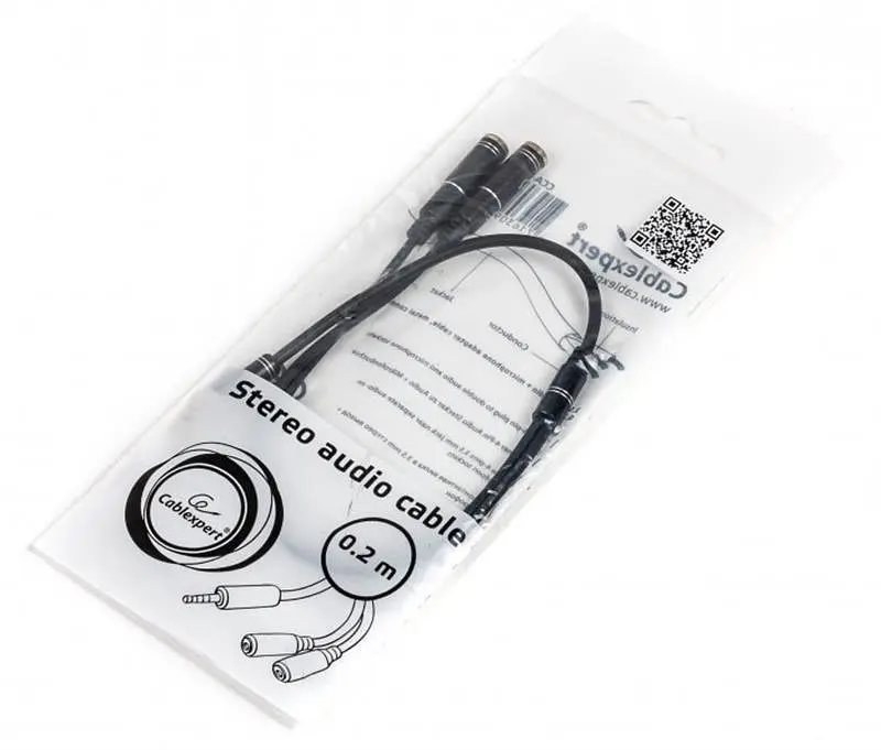 Аудіо-кабель Cablexpert CCA-417M 3.5 mm 4-pin-3.5 mm stereoмікрофон 0.2м чорний - фото 2