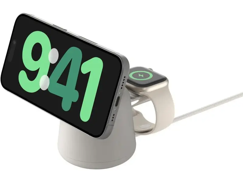 Бездротовий зарядний пристрій Belkin 2in1 MagSafe Charge Station White (WIZ020VFH37) - фото 5