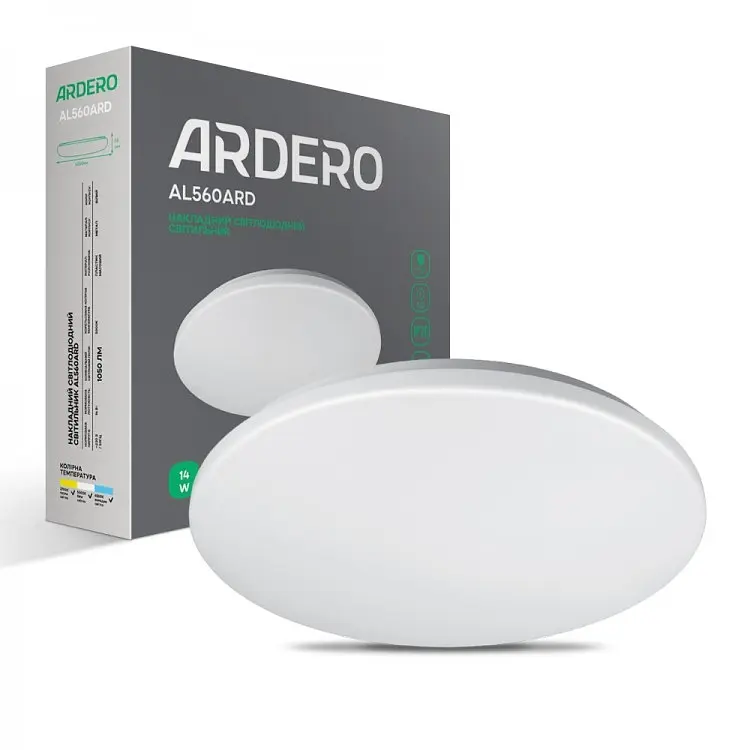 Свiтильник свiтлодiодний Ardero AL560ARD накладний 14W 5000K (30553) - фото 2