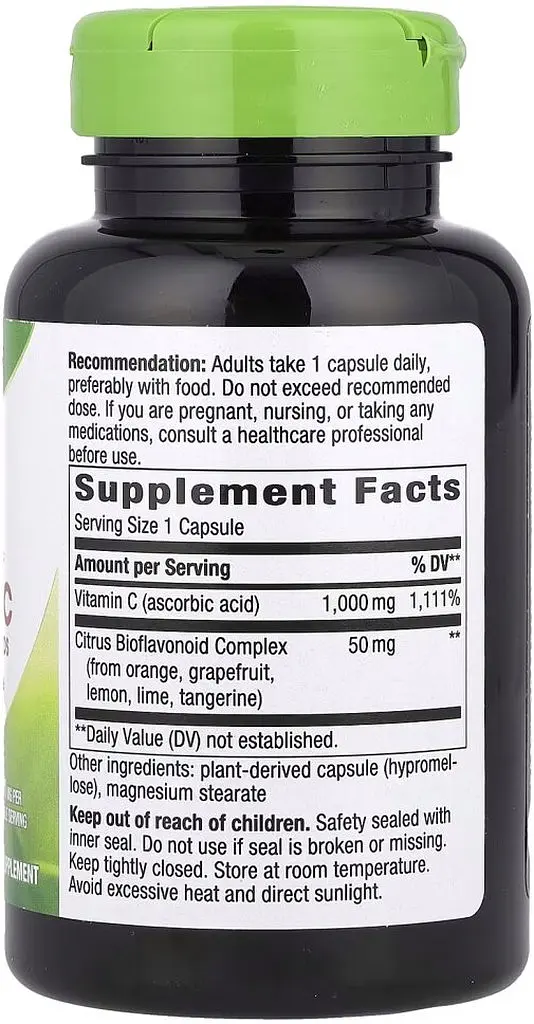 Вітамін С з цитрусовими біофлавоноїдами Nature's Way Vitamin C with Bioflavonoids Extra Strength, 100 капсул для підтримки імунної системи - фото 2