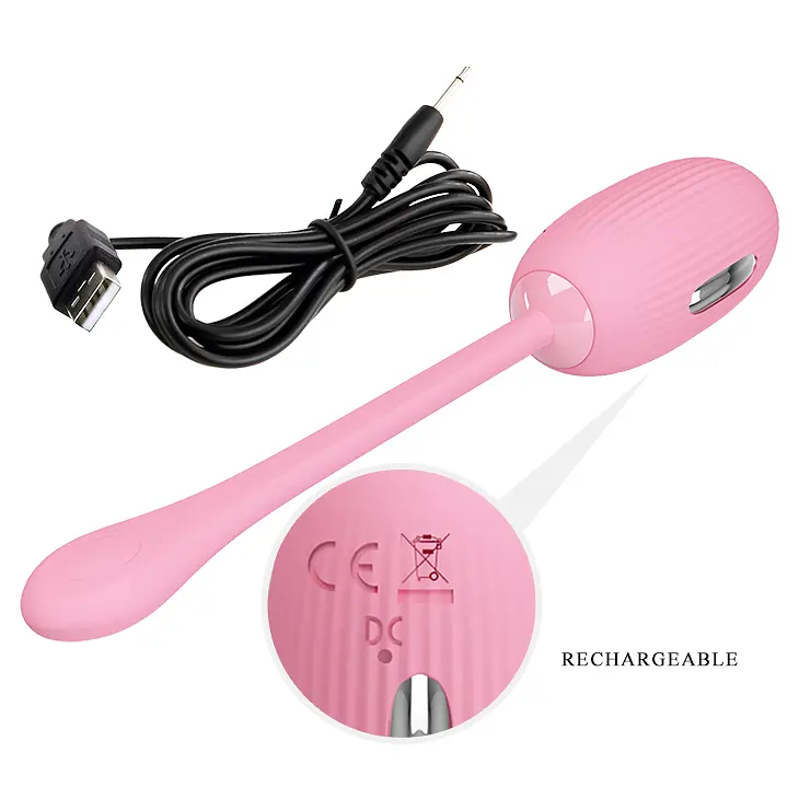 Віброяйце Pretty Love Doreen Electric Shock Egg Light Pink (App) - фото 7
