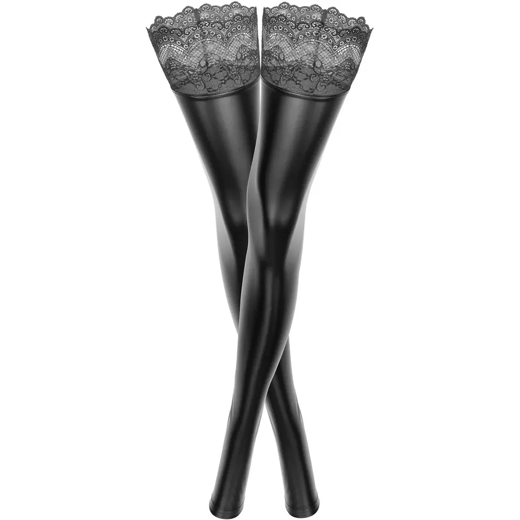 Панчохи Noir Handmade F135 Powerwetlook stockings - M - фото 3