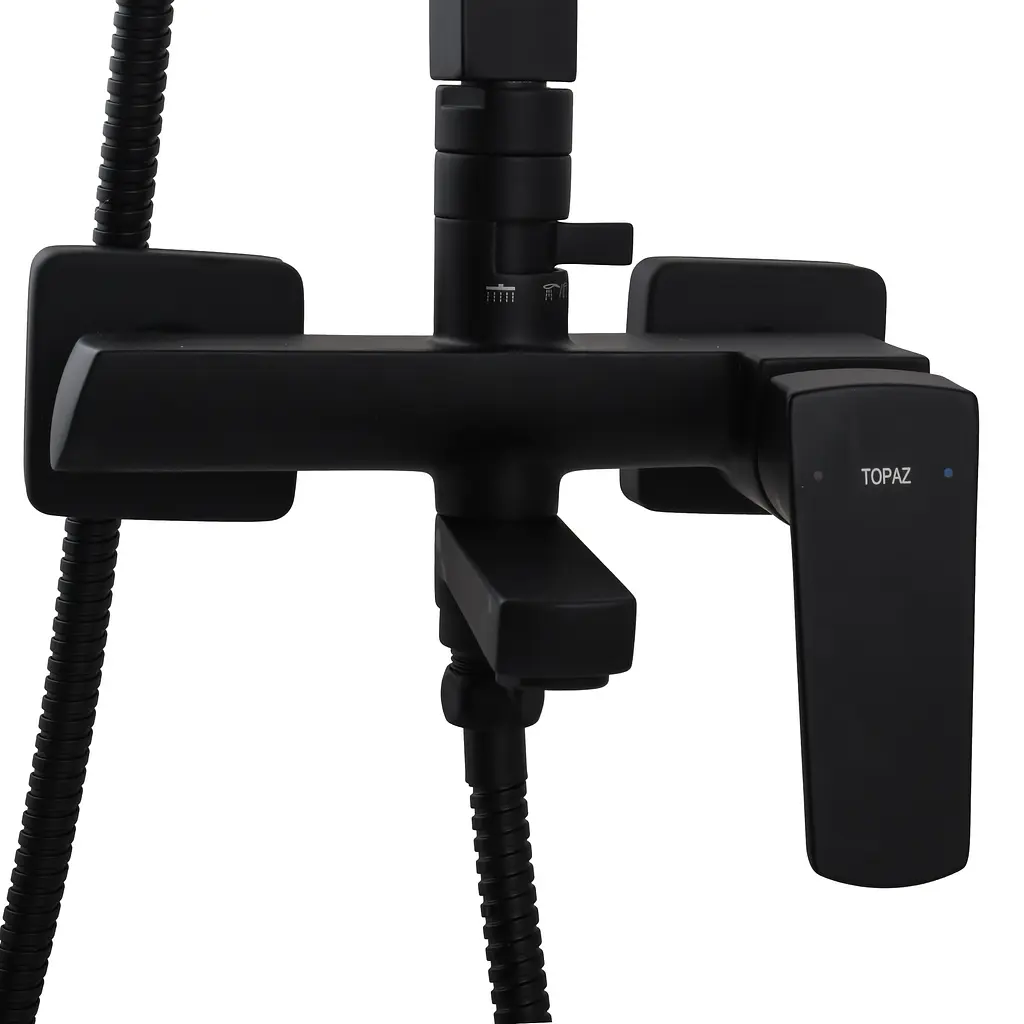 Душевая система TOPAZ LEXI TL 21122-H57-BL черная матовая для ванной комнаты с поворотным изливом - фото 5