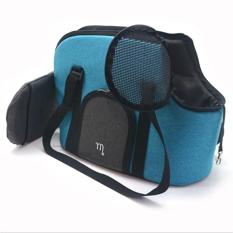 Сумка переноска Zoo-hunt Магнус для кошек и малых пород собак №2 27х47х35 см бирюза - фото 3