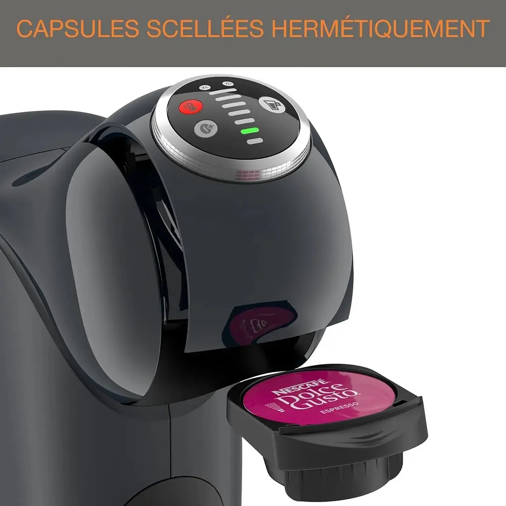 Кофеварка Krups капсульная Dolce Gusto Genio S Plus 1.8 л капсулы темно-серая - фото 3