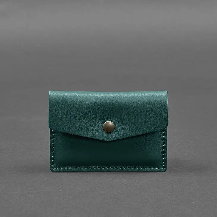 Кожаный кард-кейс 9.0 зеленый краст - фото 6