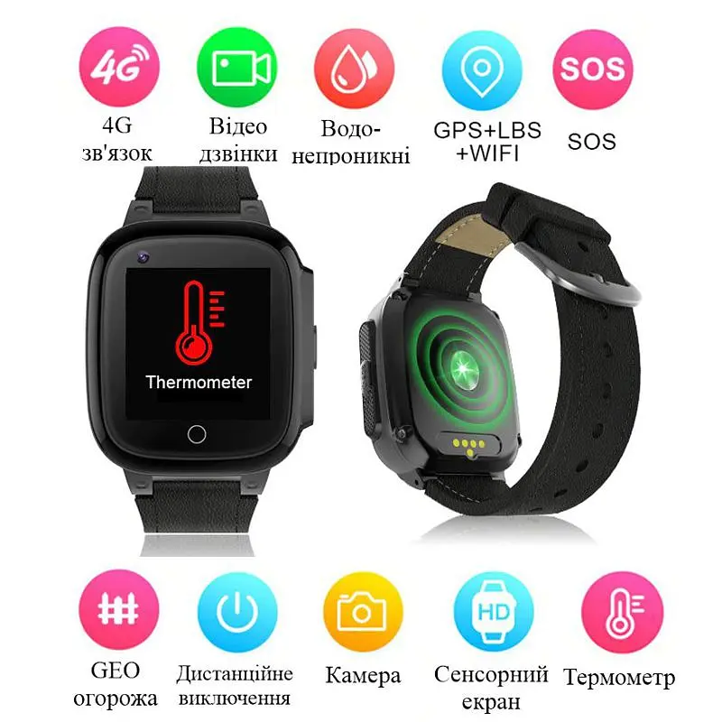 Smart годинник дитячий з GPS відстеженням Nectronix LT-25, з підтримкою 4G, термометром, камерою, сенсорним екраном (100777) - фото 2