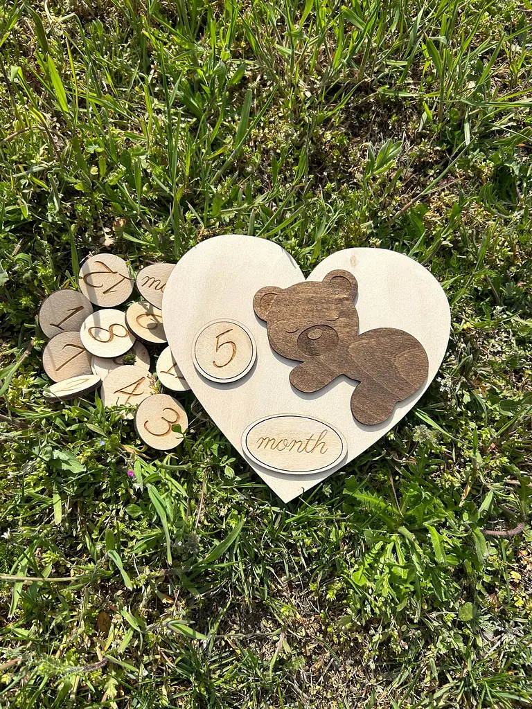 Дерев’яна метрика для фото малюка по місяцях - фото 5