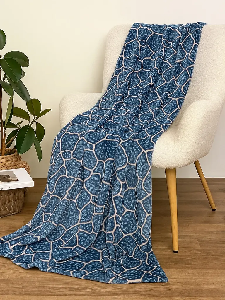 Плед Ecotton 200х220 см із мікрофібри Well Soft Камні блакитний (23480)