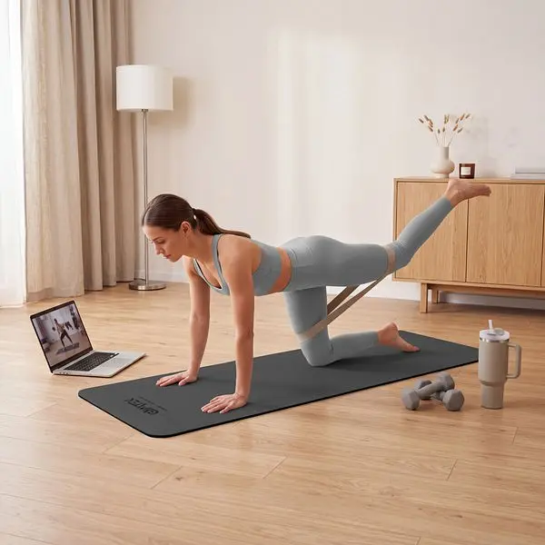 Килимок (мат) для фітнесу та йоги Gymtek Premium TPE 0,5см чорний - фото 8
