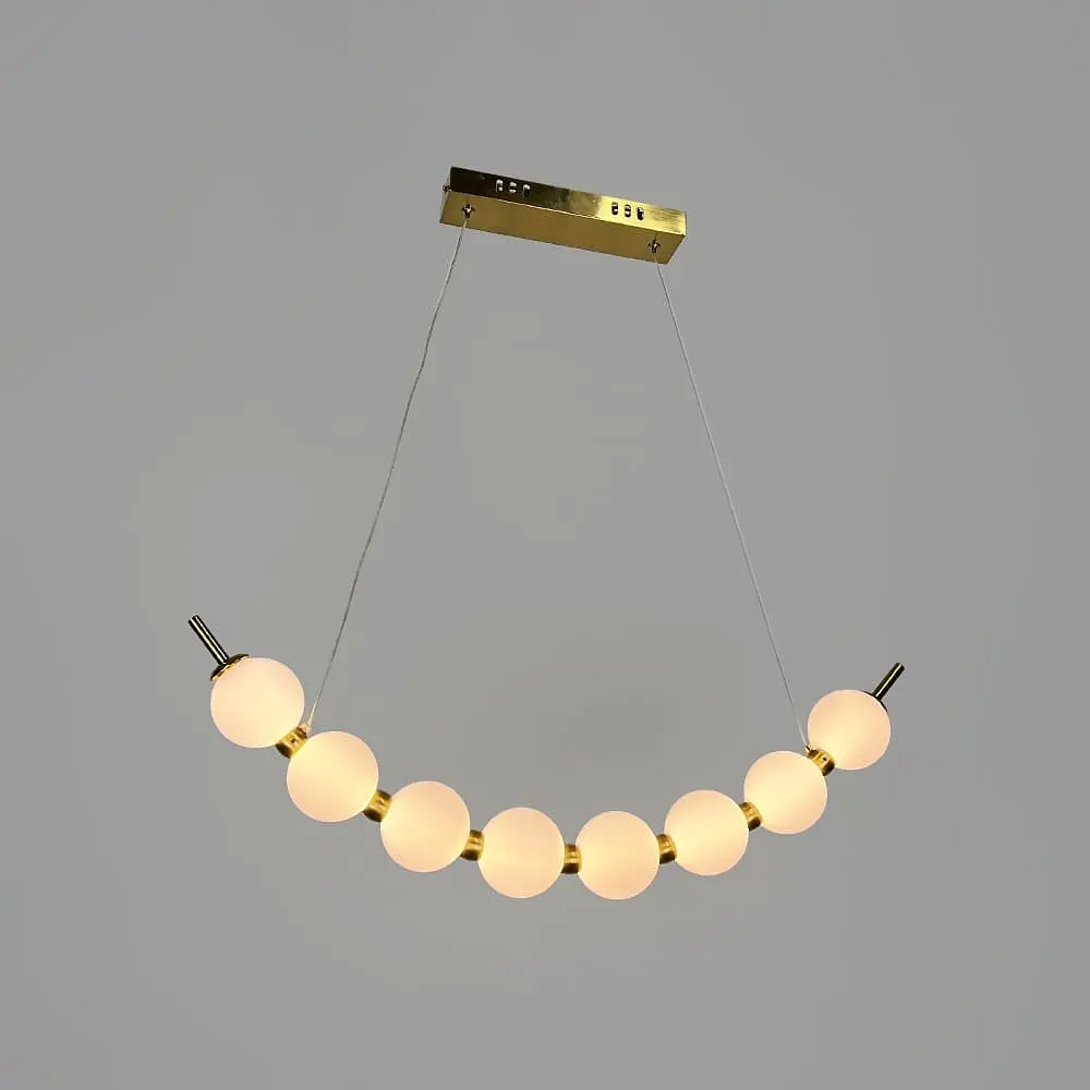 Светодиодная дуговая люстра PEARLIES на 8 белых шариков длиной 66 см | Line F | Ст. SG45-660 AB - фото 4