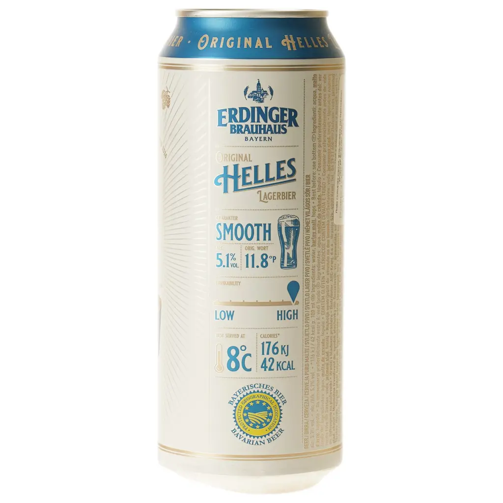 Пиво Erdinger Brauhaus Helles світле нефільтроване 5.1% 0.5 л - фото 2