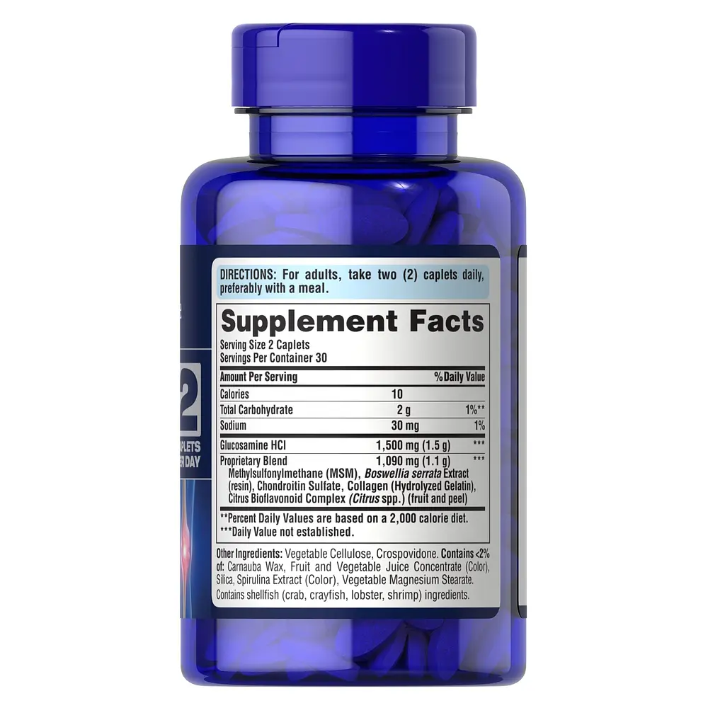 Хондропротектор Puritan's Pride 7 Day Formula Joint Soother, 60 каплет для поддержки опорно-двигательного аппарата - фото 2
