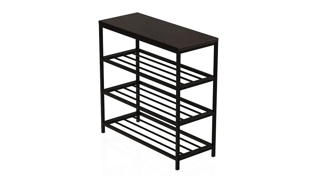 Полиця для взуття Слайм 3 Ferrum-decor 635x630x260 Чорний метал ДСП Венге Магія 16 мм (FRD-105157) - фото 7