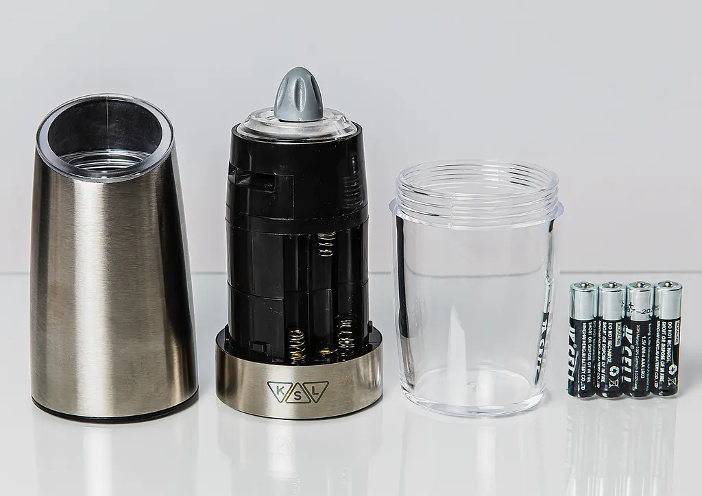 Електричний гравітаційний млин для солі та перцю KSL, набір з 2 шт, сріблястий - фото 3