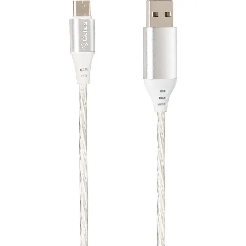 USB кабель Gelius Pro LED RGB GP-UC06m MicroUSB Silver - фото 2