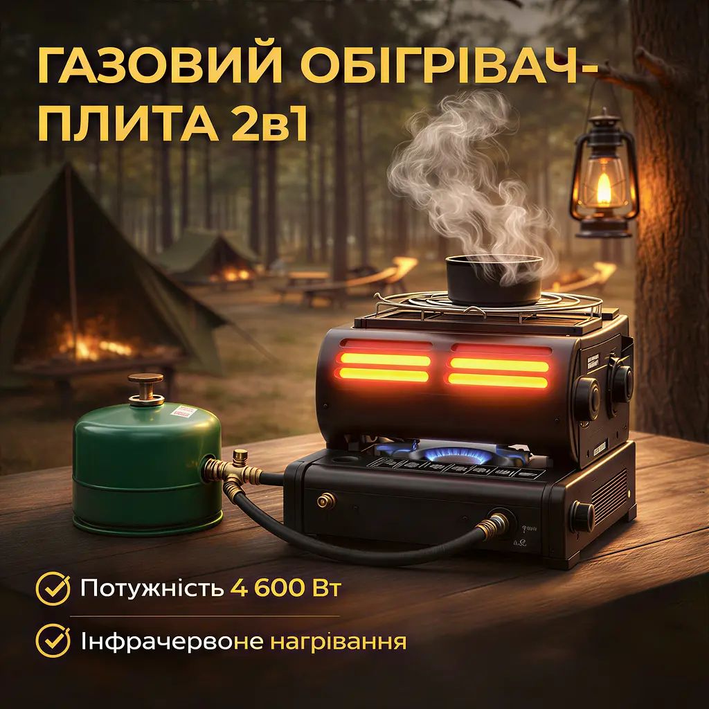 Газовий обігрівач-плита 2 в 1 - фото 2