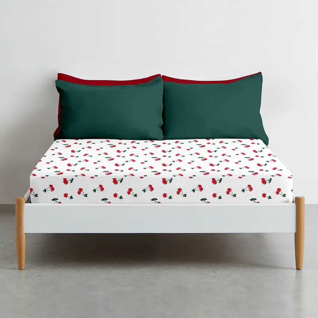 Простынь Cosas на резинке фланель 80х160 cherry, красный (Flannel_CherryBerry_80x160x20) - фото 3