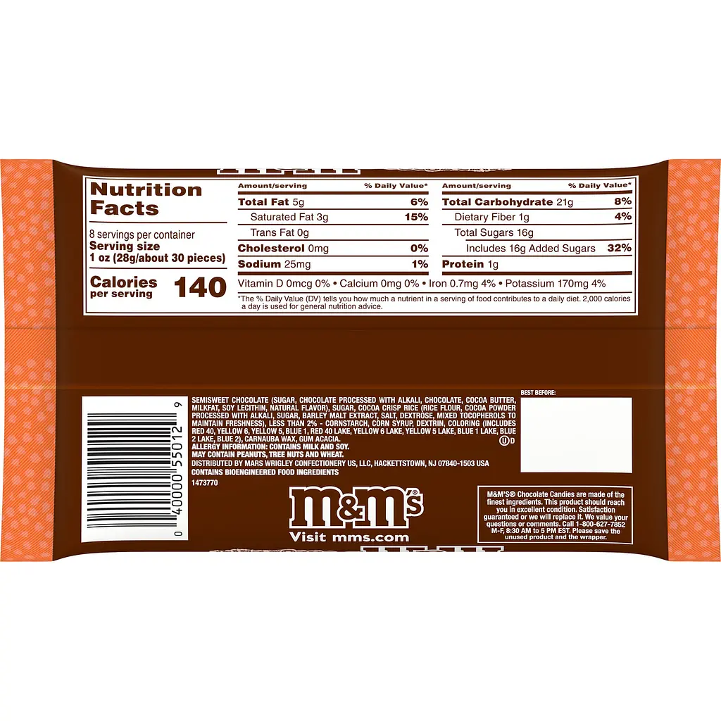 Драже Halloween M&m's Creepy Cocoa Crisp 226.8 g - фото 2