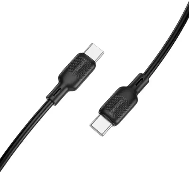 Дата кабель USB-C to USB-C 2.0m 60W Lenny silicone BX113 black BOROFONE (6941991115516) - фото 5