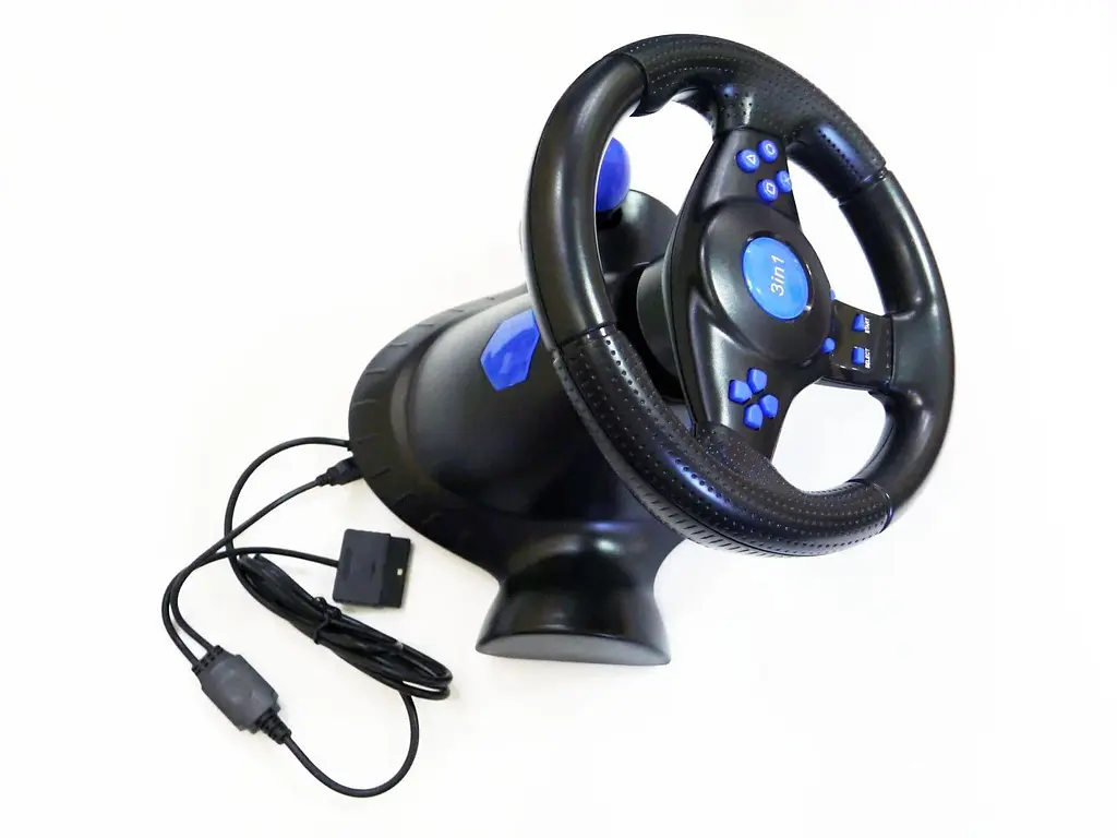 Ігрове кермо з педалями Vibration Steering wheel для пк, PS2, PS3, PC - фото 6