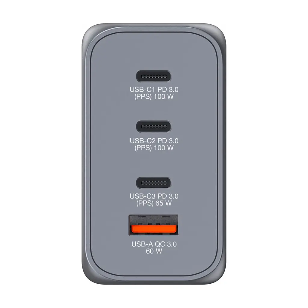 Зарядний пристрій Verbatim GaN 200 W 4 ports (2xUSB-C-100 W,USB-C-65 W /USB-A -3.0) (32204) - фото 6