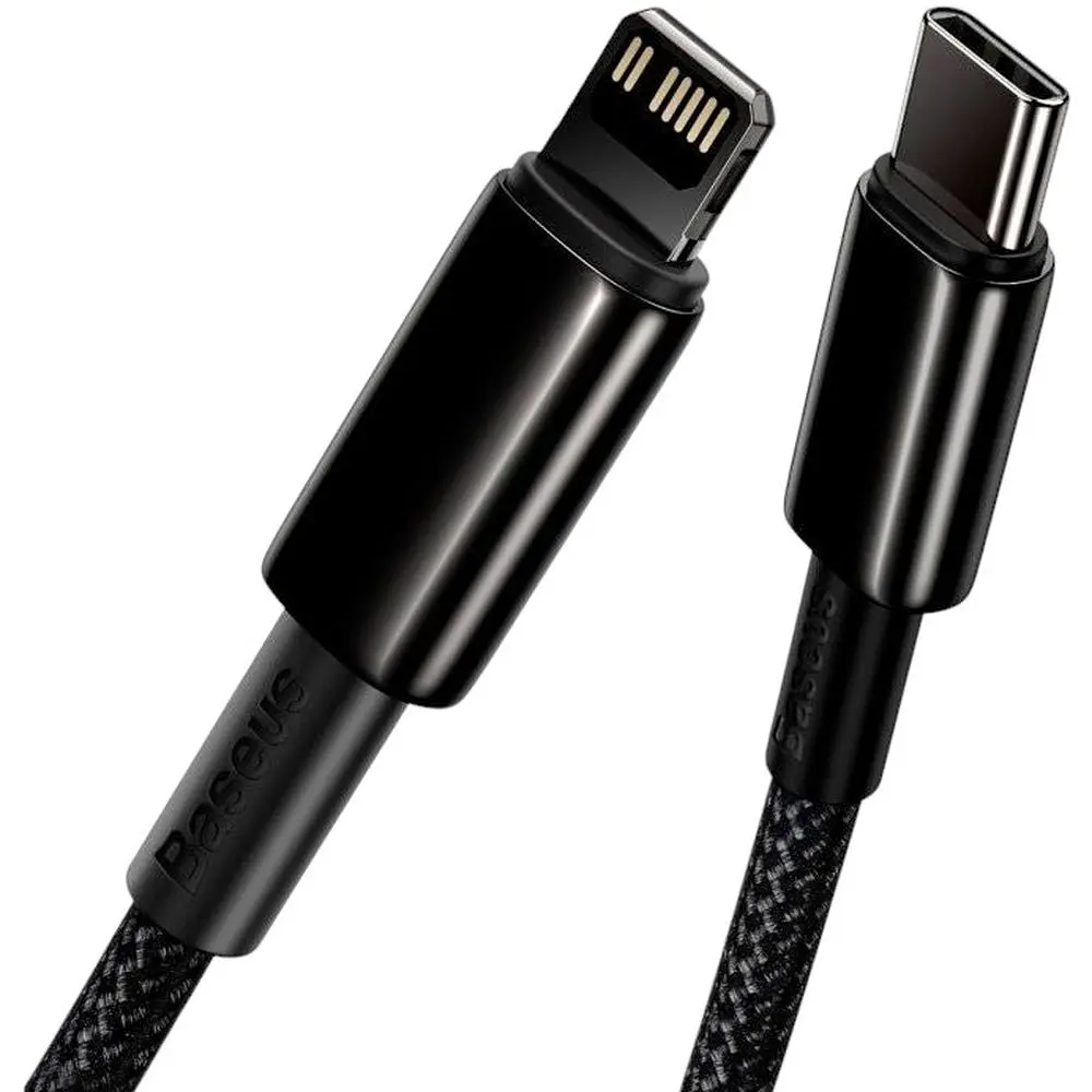 Кабель Baseus Tungsten Gold USB-C to Lightning 2m Black (CATLWJ-A01) [82115] - фото 3