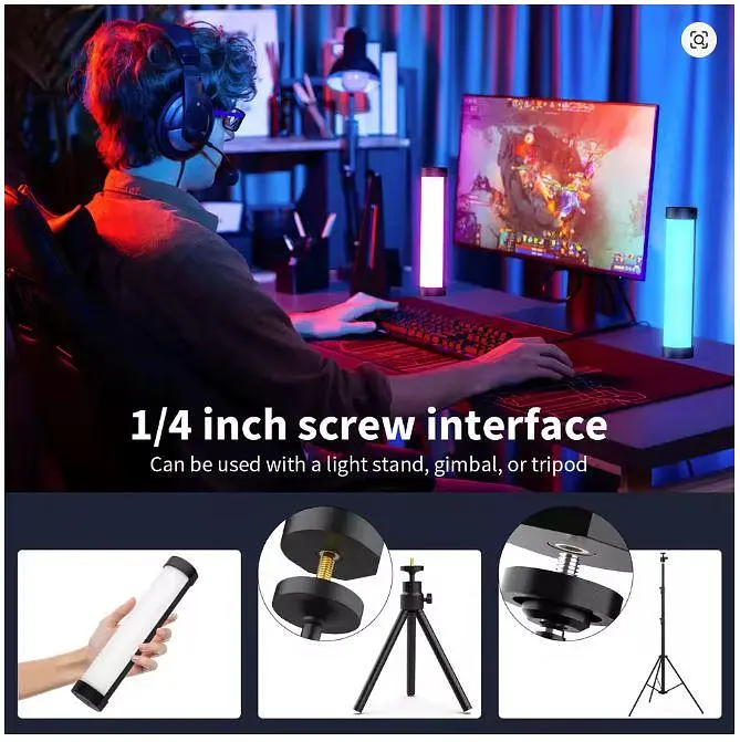 Світлодіодний світильник - підсвітка геймерська Luxceo V8 Portable RGB Video Light Gamer Lamp акб 2000mAh - фото 9