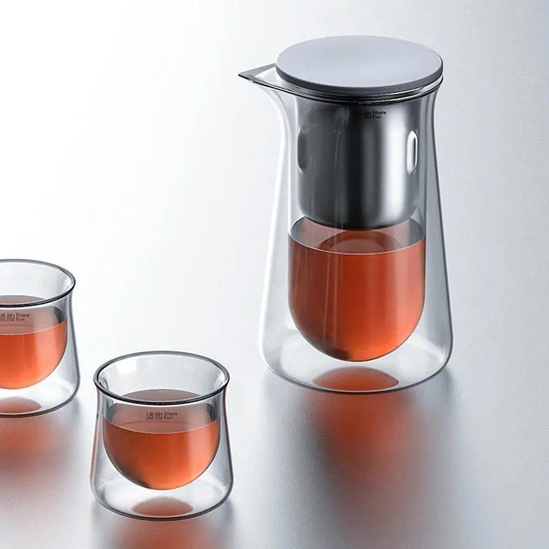 Чайник для заварювання TeaPot D-50 Press type 600ml Transparent Epik kuh0017483 - фото 8