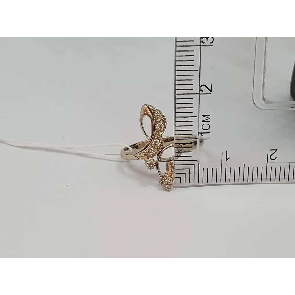 Золоте кільце Гаразд з діамантами. 3021988 17,5 - фото 4