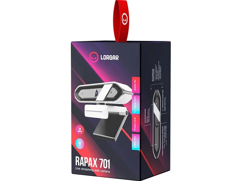 Веб-камера Lorgar Rapax 701 Streaming 2K White (LRG-SC701WT) - фото 7