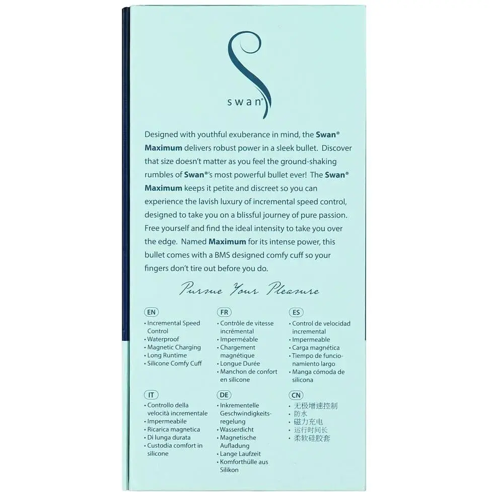 Вибропуля Swan Maximum + Comfy Cuff Blue - фото 10