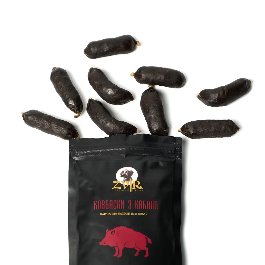 Ласощі з дичини для собак, Ковбаски з дикого кабана ZVIR, 80г. - фото 3