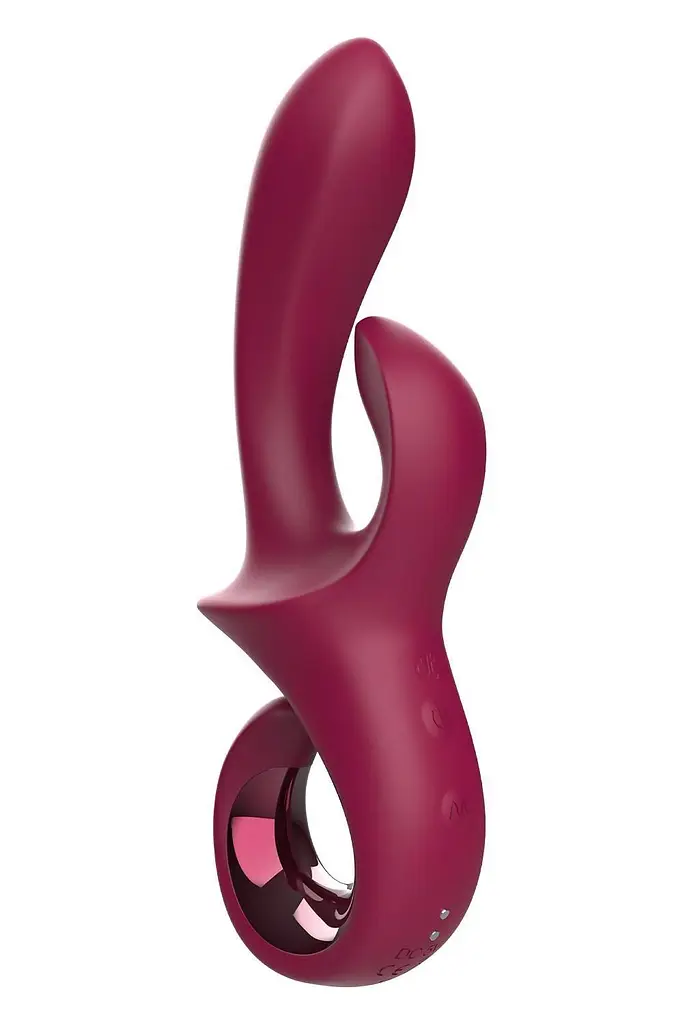 Вібратор-кролик Dreamtoys Glam Duo Vibrator 22.7 см бордовий - фото 3