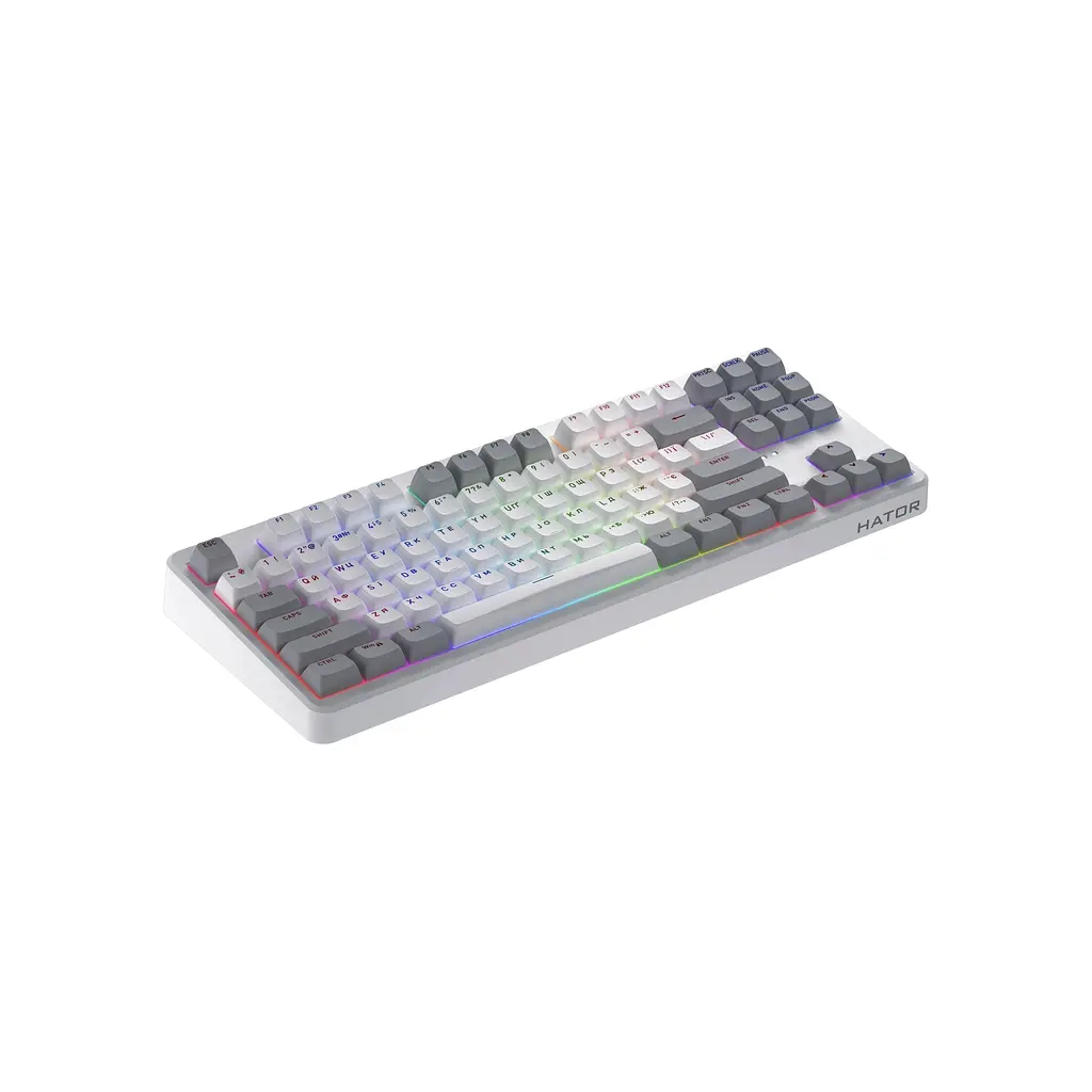 Клавіатура Hator Rockfall 3 Mecha TKL QMK/VIA Orange Wireless White (HTK851UA) - фото 4