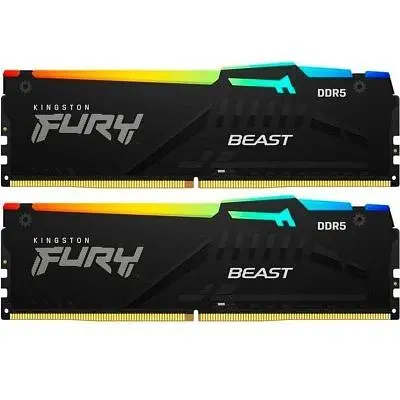 Модуль пам'яті для комп'ютера DDR5 16GB (2x8GB) 6000 MHz FURY Beast RGB Kingston Fury (ex.HyperX) (KF560C36BBEAK2-16) - фото 6