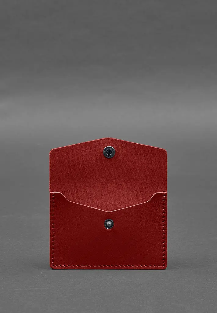 Шкіряний кард-кейс 9.0 червоний краст - фото 3