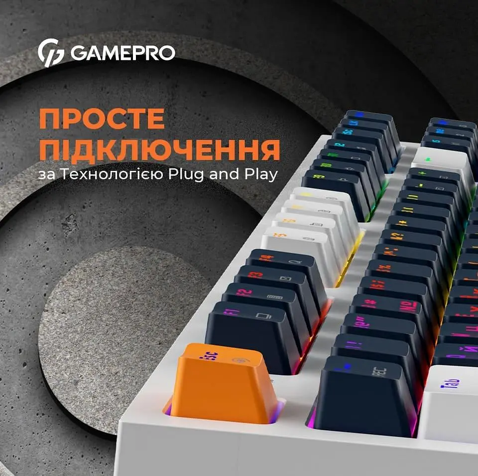 Клавіатура GamePro MK180W Outemu Red Hot-Swap RGB USB White (MK180W) - фото 14
