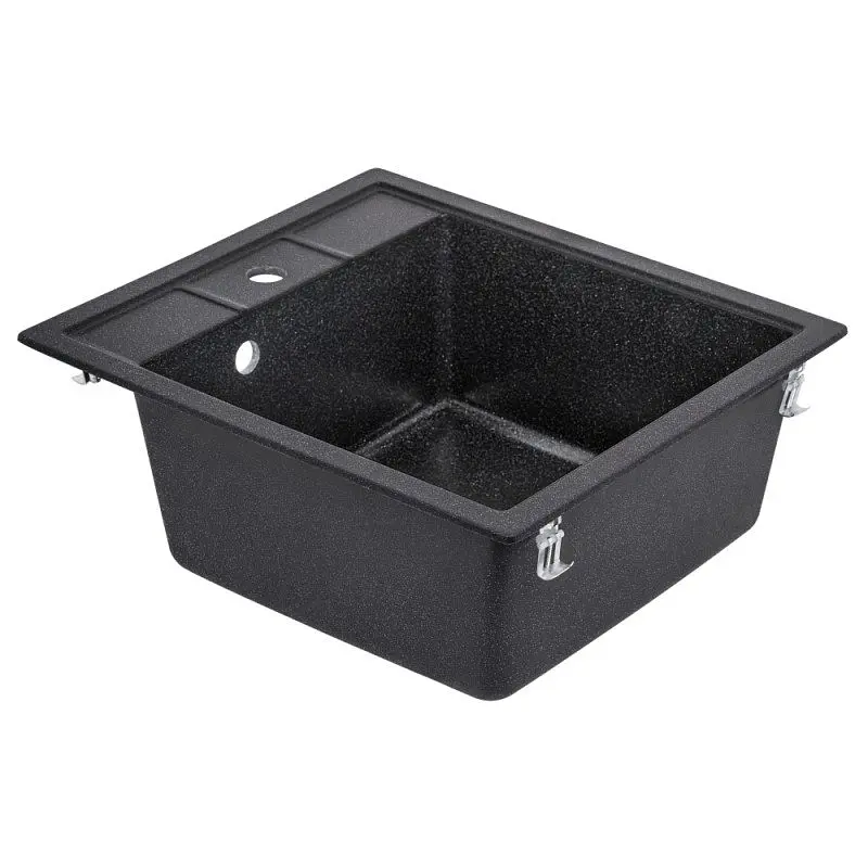 Кухонна мийка Lidz 460x515/200 BLA-03 (LIDZBLA03460515200), Чорний - фото 4