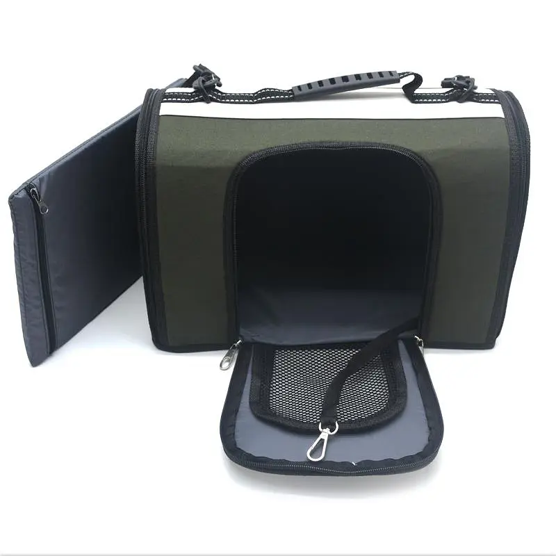 Дорожная сумка-тоннель для малых собак и кошек Zoo-hunt Бадо L №3 29х47х32 см зеленая - фото 4