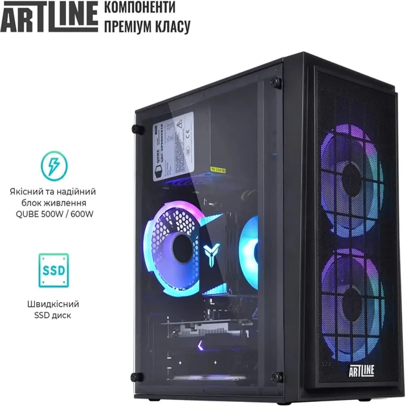 Комп'ютер ARTLINE Gaming Ryzen 5 5500 RAM 16GB SSD 1TB Radeon RX 550 4GB - фото 3